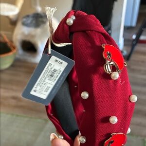 Football & Pearls Knotted Headband Game Day